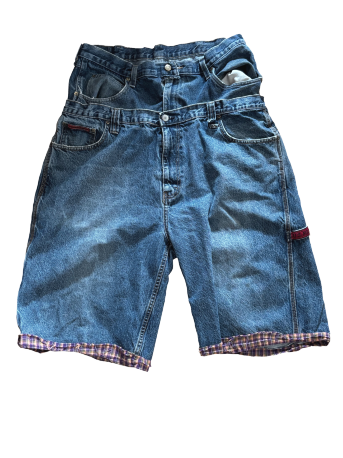 2005DOUBLEWAISTGIANTJORTS W/ PLAID HEM